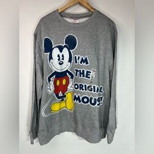Disney Mickey Mouse Gray Crew Neck Swatshirt